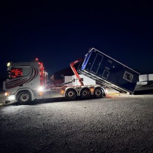 Mobil manskapsbod på lastväxlarram – Redo för snabb etablering
